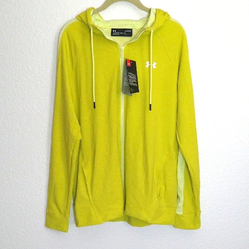 NWT Under Armour Women's Featherweight Fleece Full Zip Hoodie Size Large Stretch